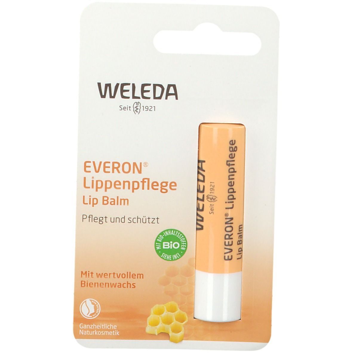 Weleda Everon Lippenpflege - pflegt und schützt trockene Lippen, mit natürlichem UV-Schutz LSF 4 