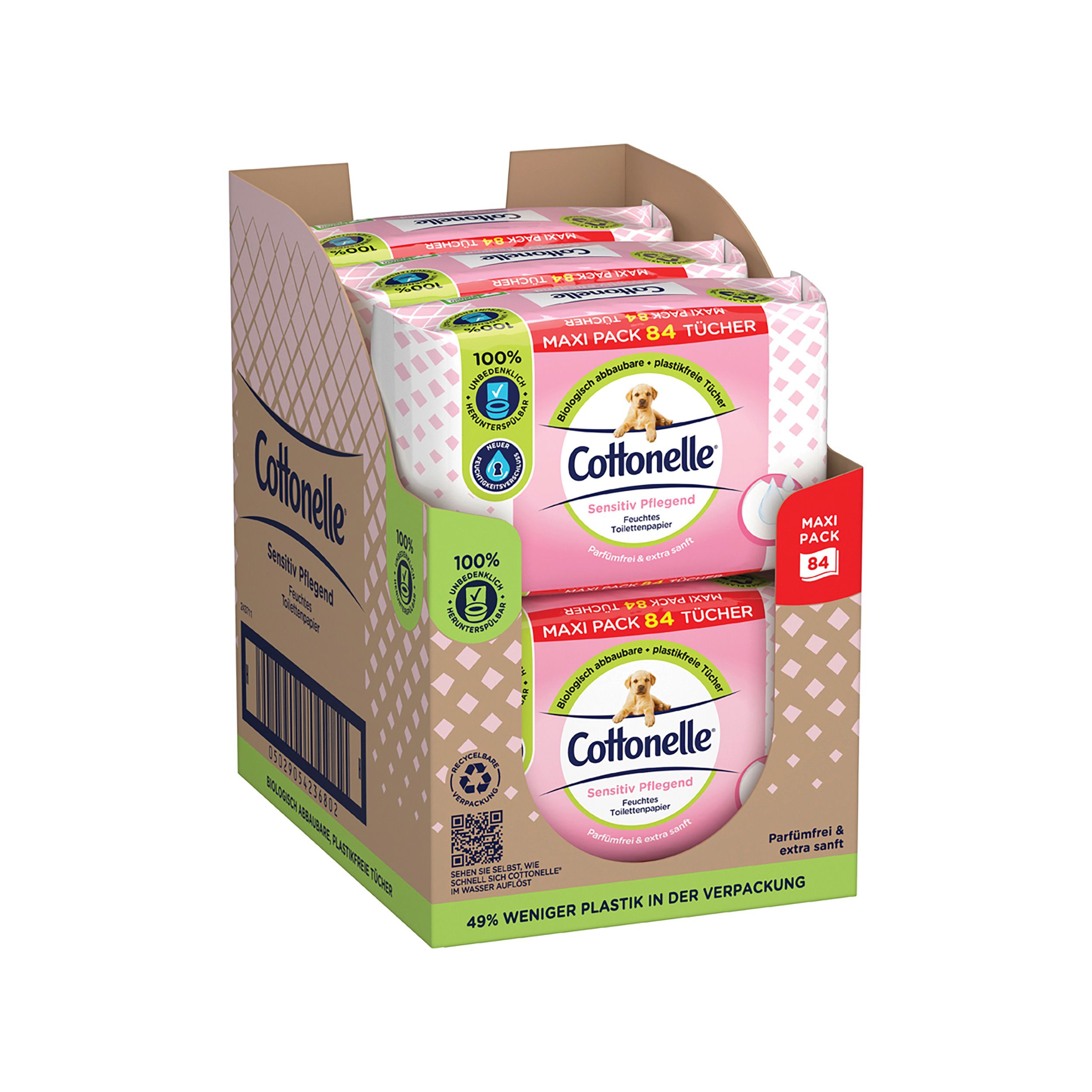 Cottonelle Feuchtes Toilettenpapier Sensitiv Pflegend Maxi-Pack
