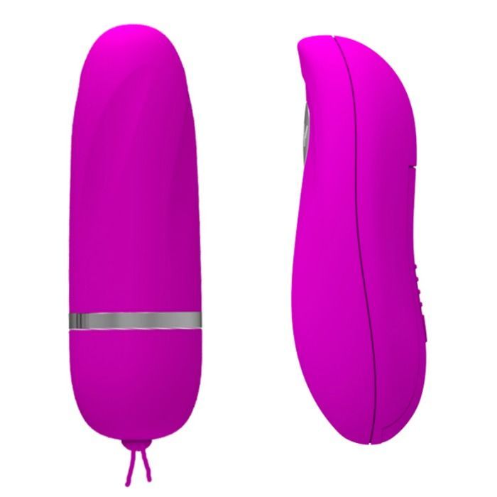 Zwei pinkfarbene Produkte. Eines länglich, eines oval. Beide haben eine glatte Oberfläche. Das längliche hat eine Schnur.