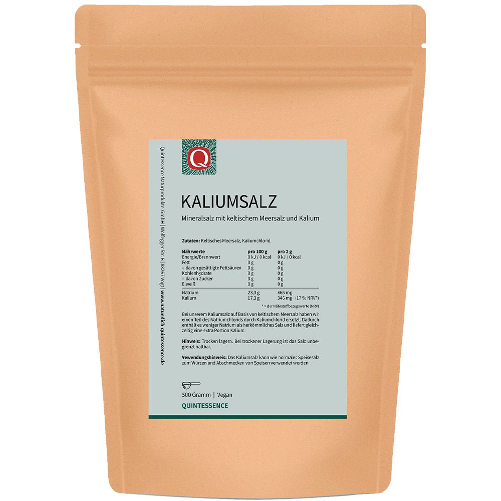 Quintessence Kaliumsalz - Mineralsalz mit keltischem Meersalz und Kalium 500 g Salz