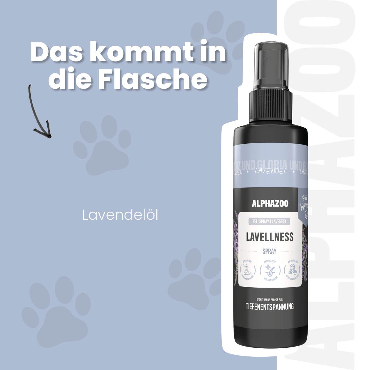 alphazoo Lavellness Fellspray für Hunde – Lavendel und Sheabutter