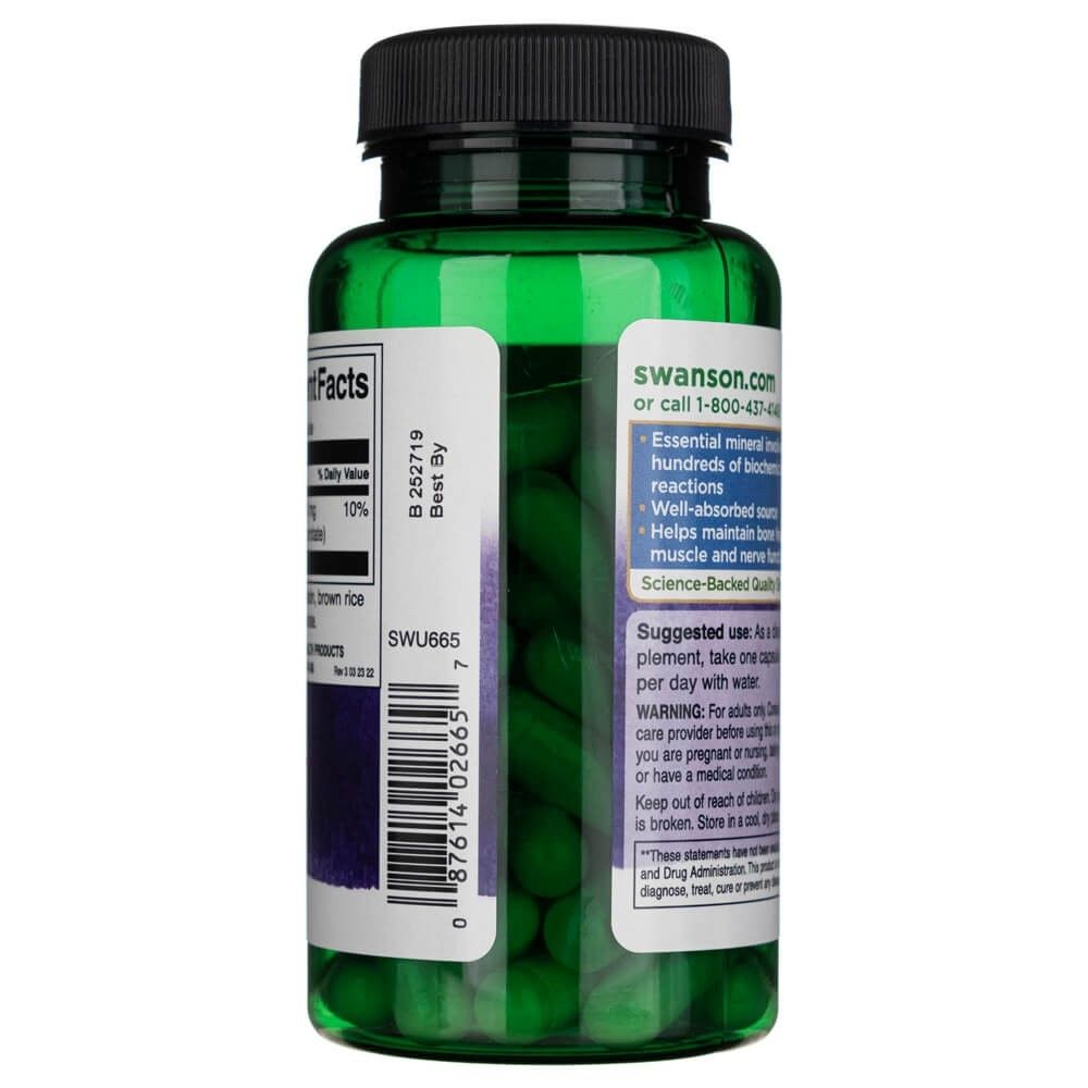 Seitenansicht der Magnesium Orotat Flasche mit Produktinformationen und Anwendungshinweisen.