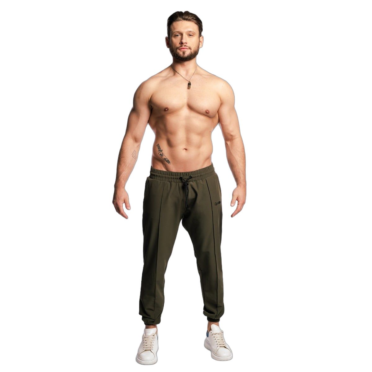 GymBeam Hose Herren regular Jogger mit Kordelzug Olive ARC