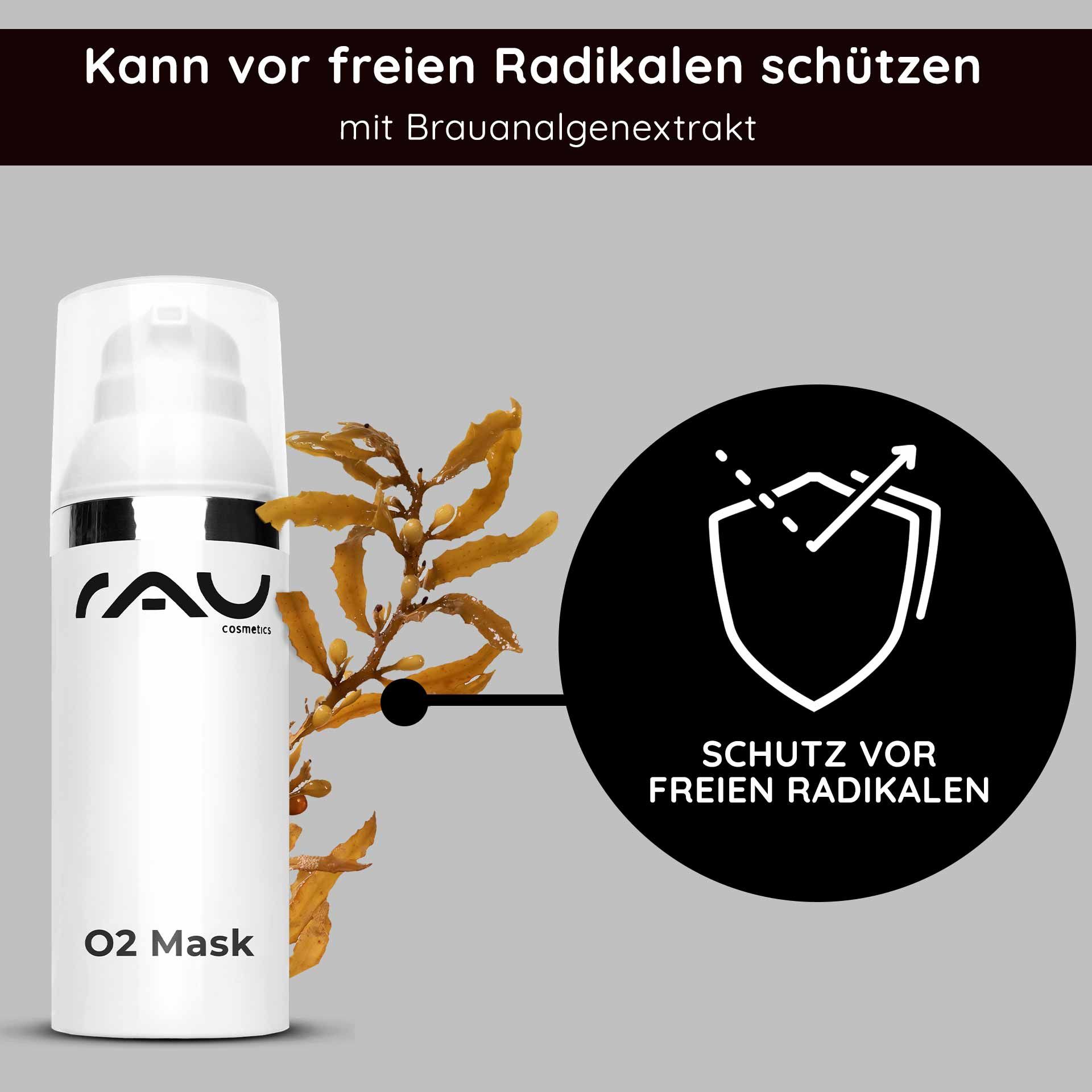 RAU Cosmetics O2 Mask durchblutungsfördernde Gesichtsmaske regeneriert, bei Raucherhaut, fahler Haut