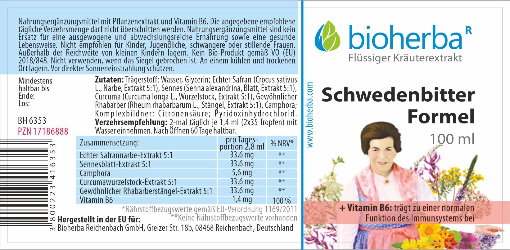 Schwedenbitter Formel Tropfen Tinktur 100 ml PZN 17186888