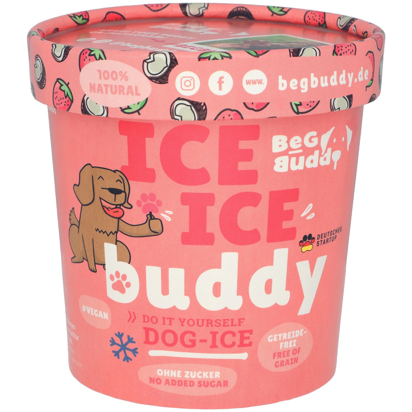 BeG Buddy Eis für Hunde, Hundeeis zum Selbermachen, Dog Ice, Abkühlung Hund Eis, Kokos / Erdbeere
