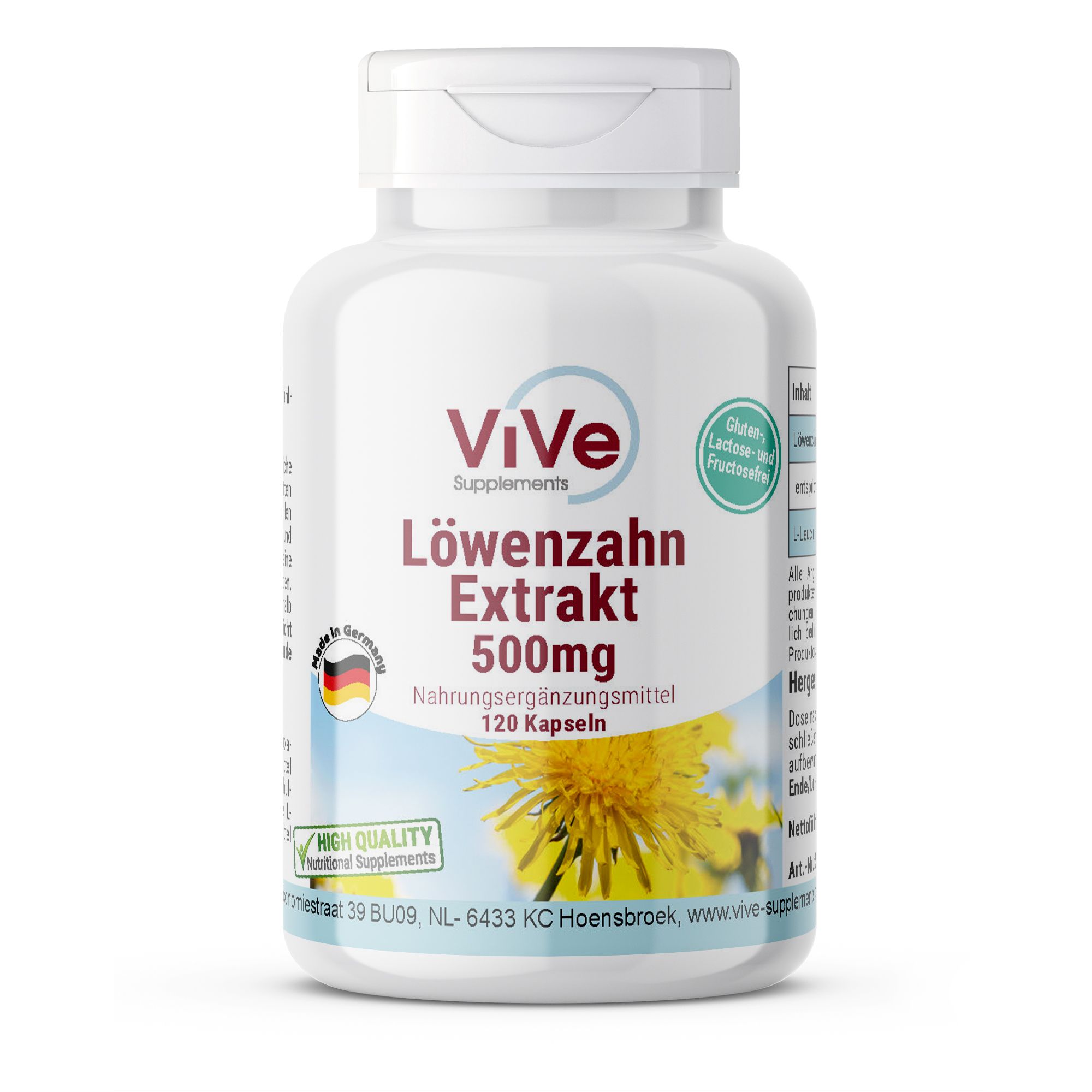 Vive Supplements | Löwenzahn-Extrakt 1000mg 120 St