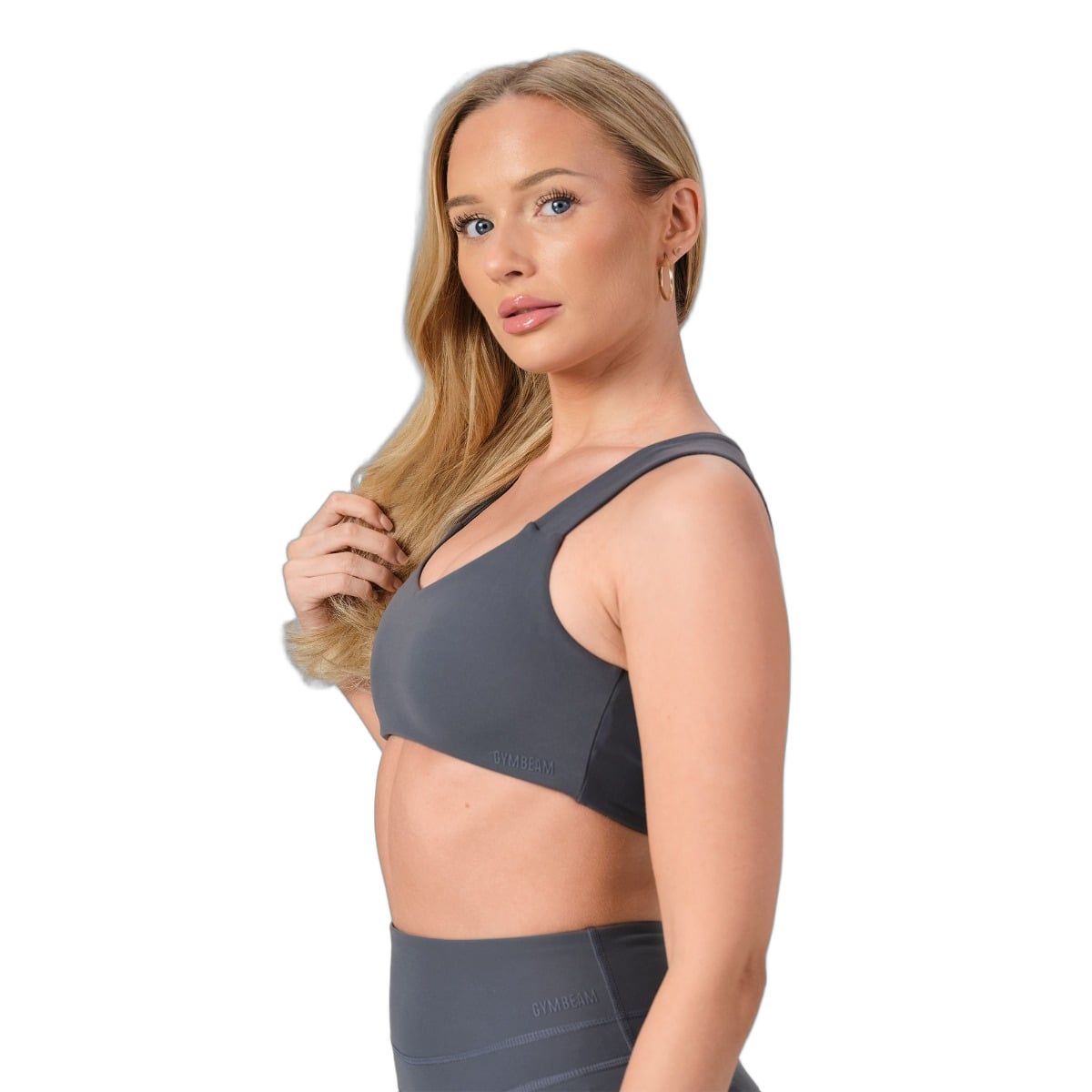 GymBeam Sport-BH Damen mit breiten Trägern und Open-Back-Design Iron