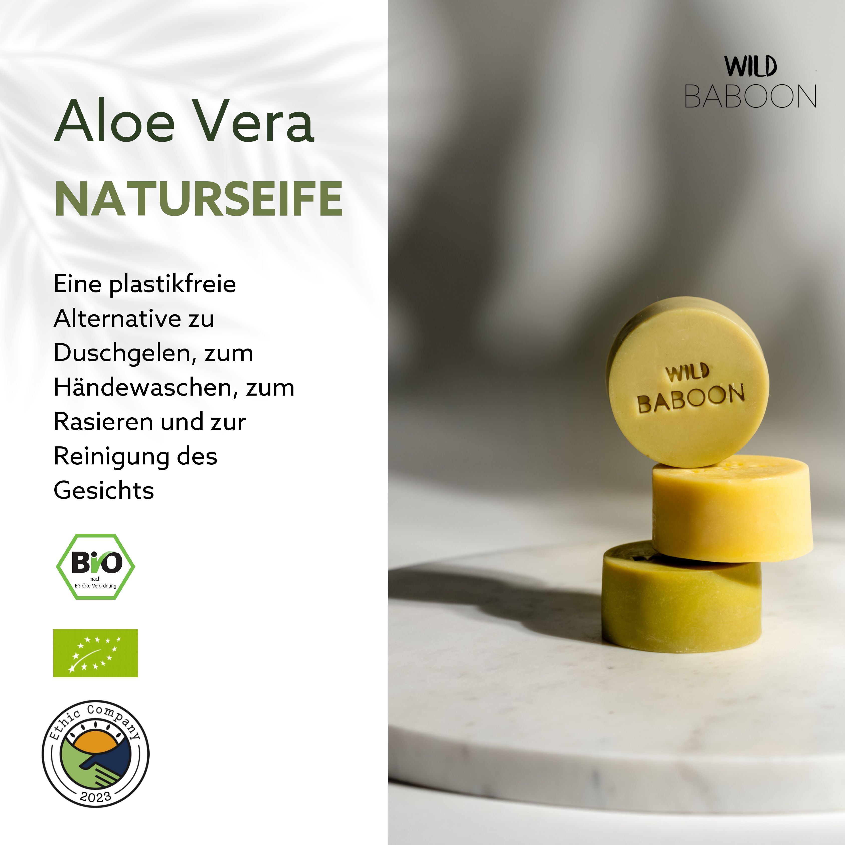 Wild Baboon Duschseife "Pachamama" mit Aloe Vera