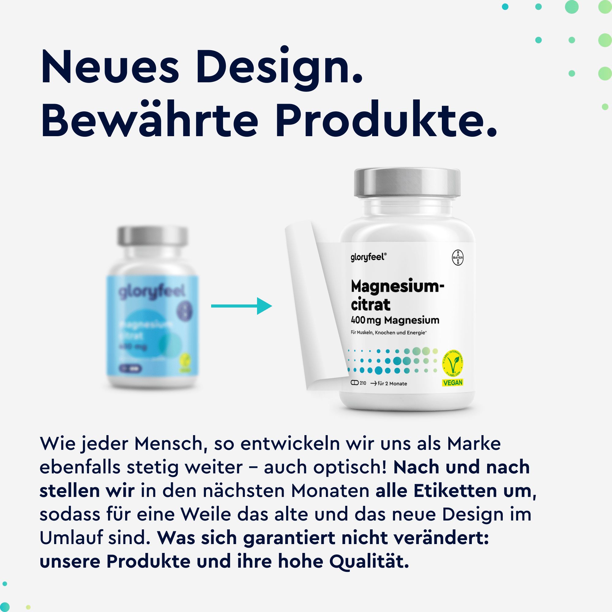 gloryfeel Magnesiumcitrat 365 Kapseln - Elementares Magnesium Hochdosiert