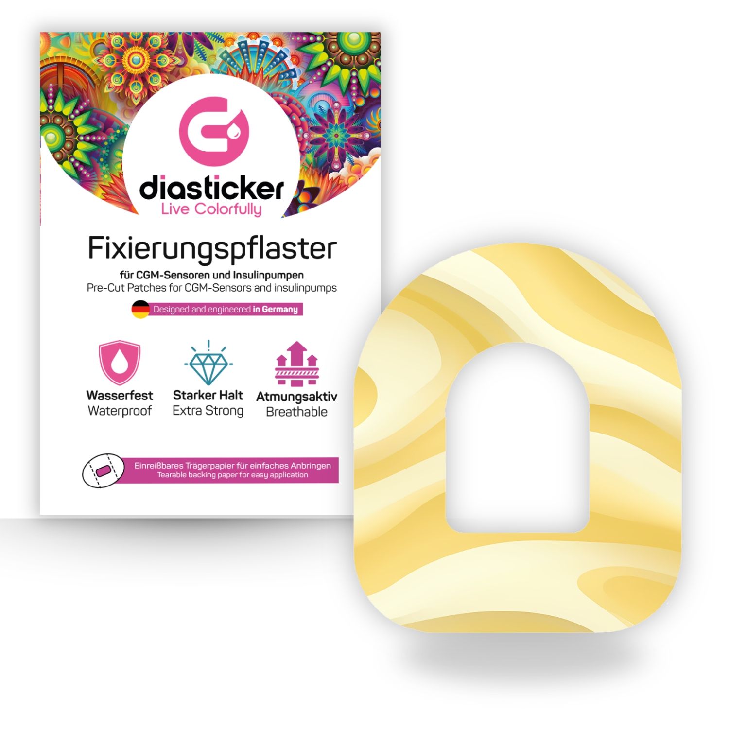 Diasticker® Omnipod Fixiertapes 'Buttercream' 5 St