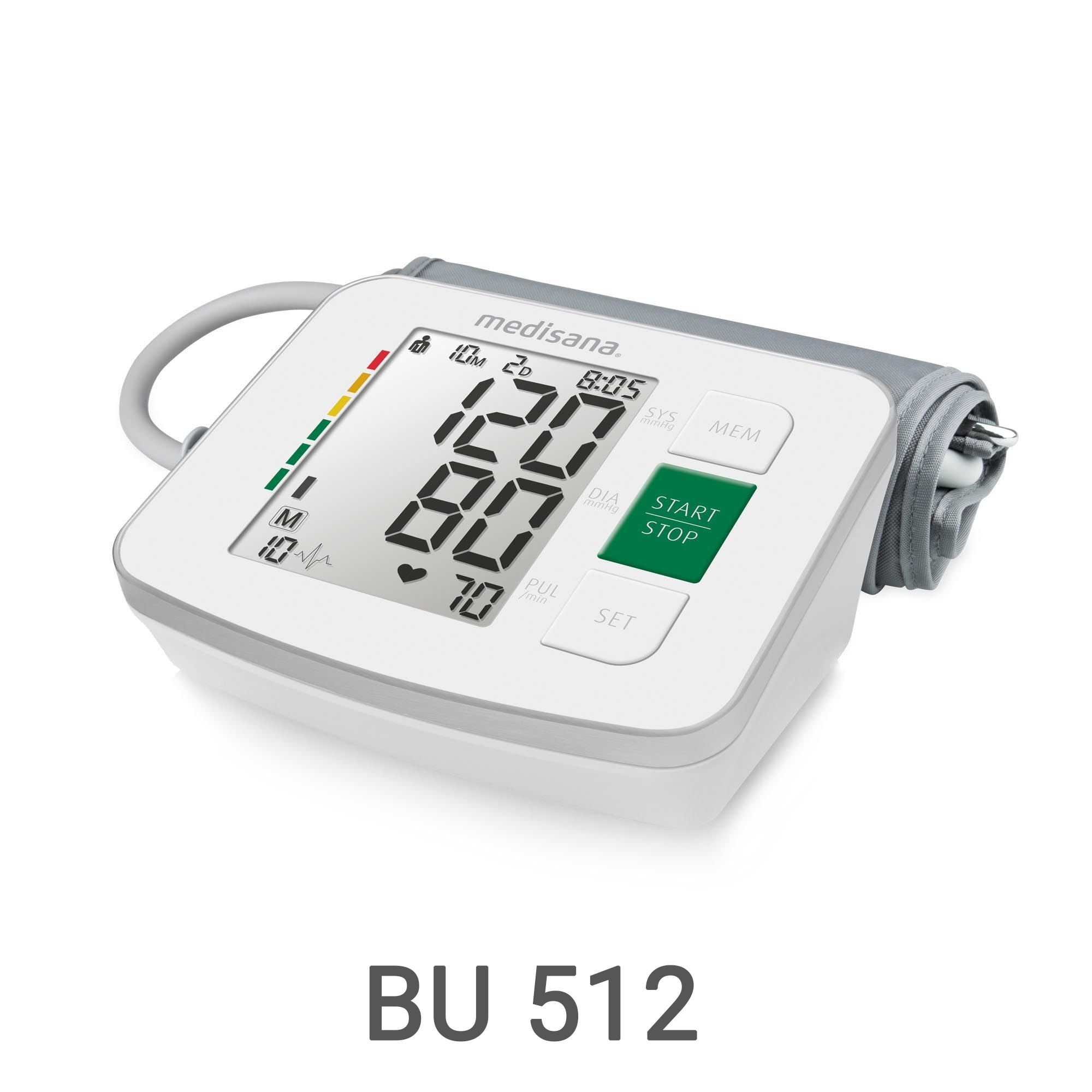 Medisana BU 512 Oberarm-Blutdruckmessgerät mit digitaler Anzeige.