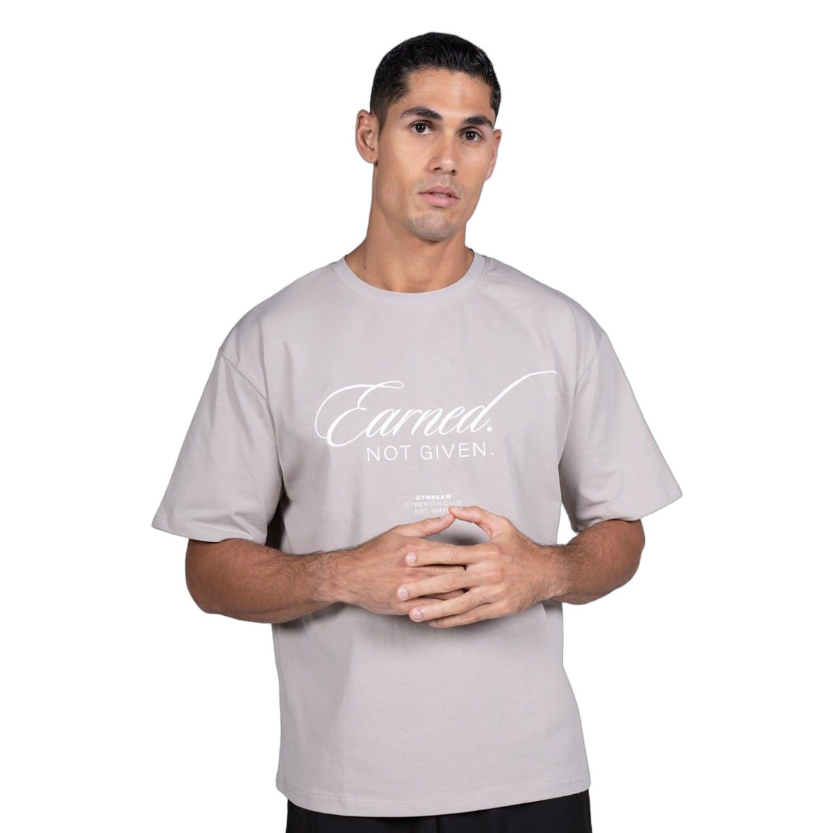 GymBeam T-Shirt Herren oversized mit Kurzarm in Grau 1 St