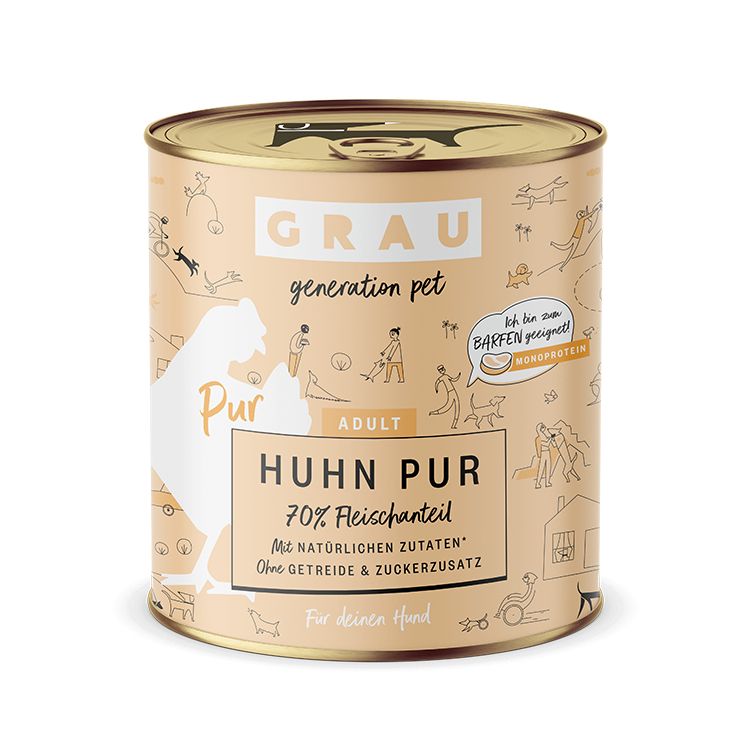 Grau Hund Huhn Pur 6x800 g Futter