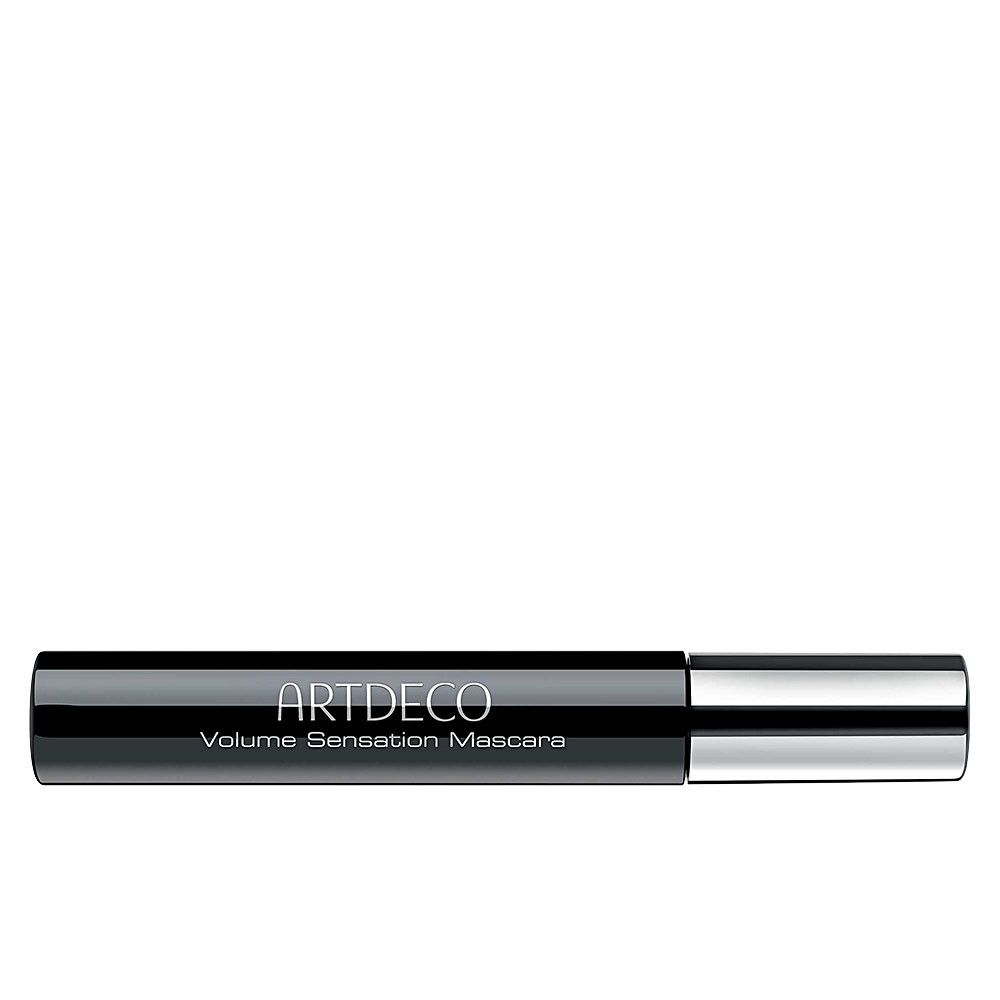 Schwarze Mascara-Tube mit silberfarbenem Deckel. Aufschrift: ARTDECO Volume Sensation Mascara.