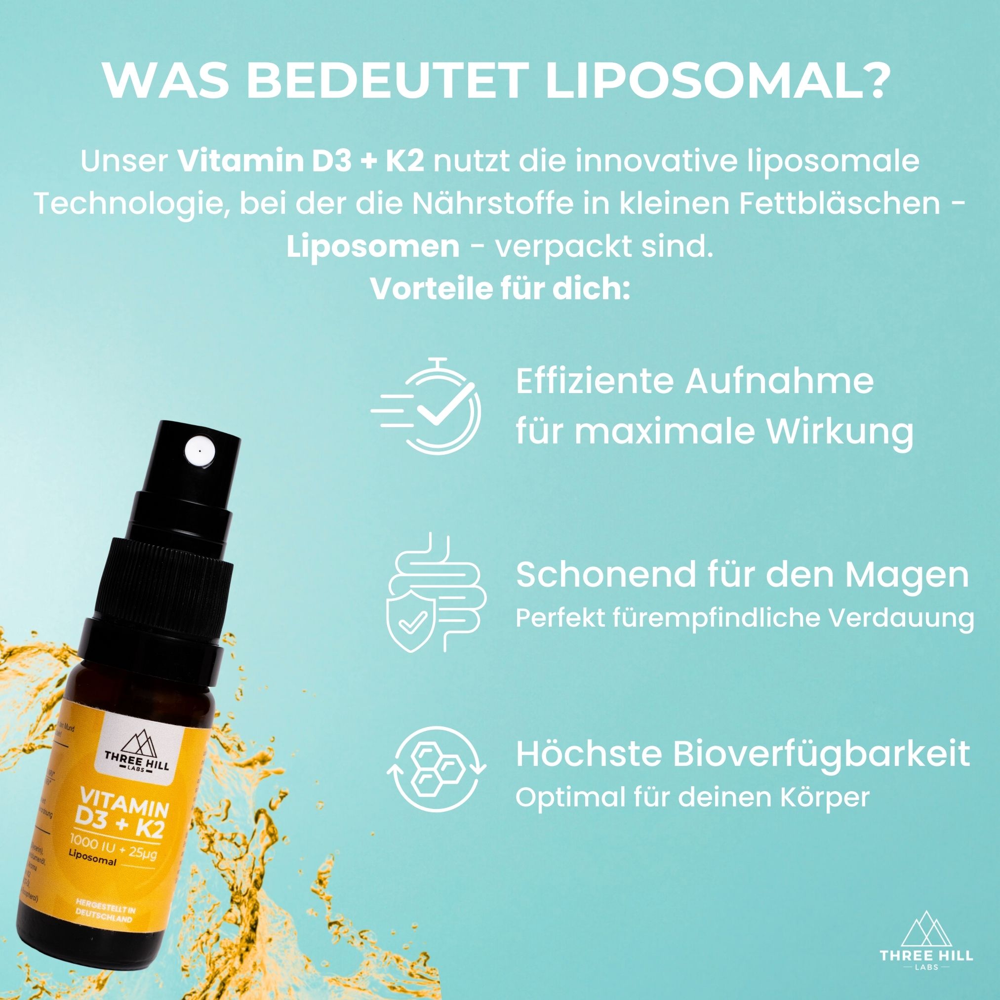 Three Hill Labs Vitamin D3 K2 Spray liposomal
