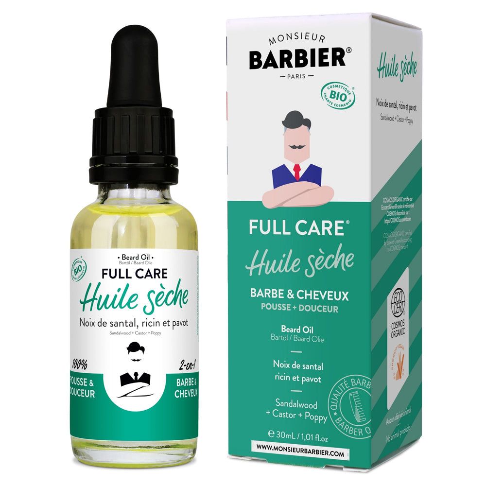 Monsieur BARBIER - BIO-zertifiziertes Trockenöl für Bart und Haare