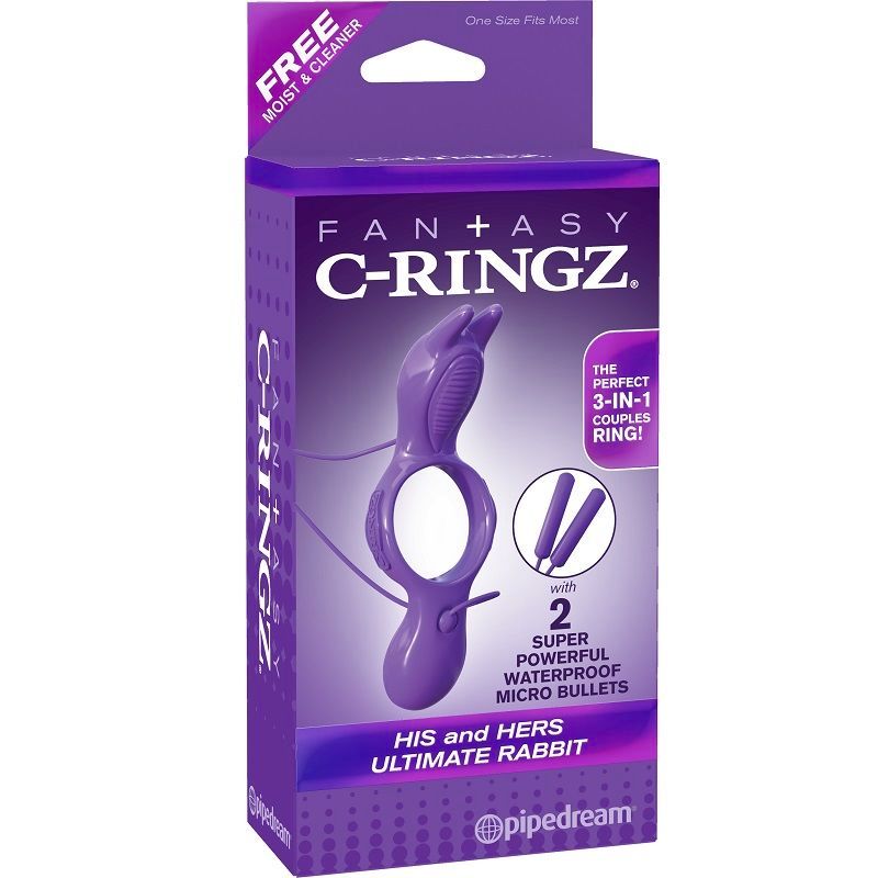 Penisring "Ultimate Rabbit" mit 5 Vibrationsmodi | Paartoy mit 3-fach Stimulation | Fetish Fantasy