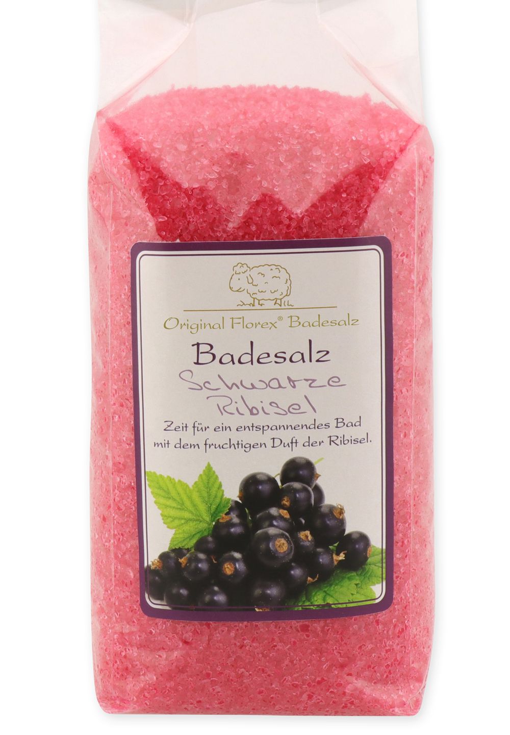 Badesalz Badezusatz schwarze Ribisel mit Bio Schafmilch