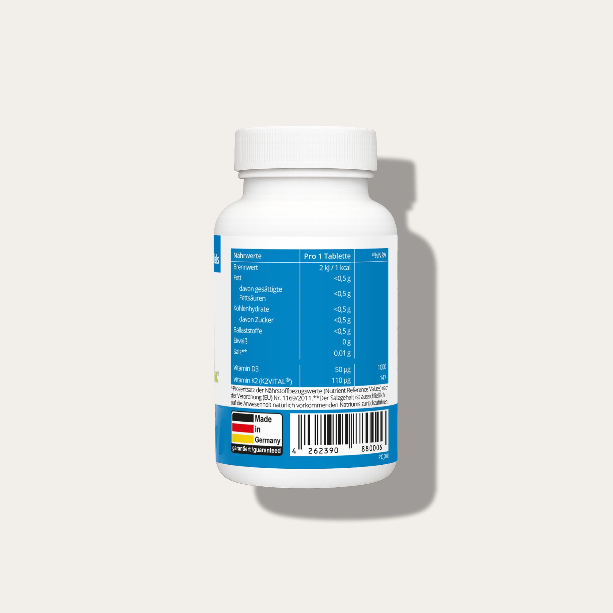 PURMEO Vitamin D3 + K2 - 2.000 I.E. D3 / 110µg K2 pro Tablette - für Gelenke & Knochen