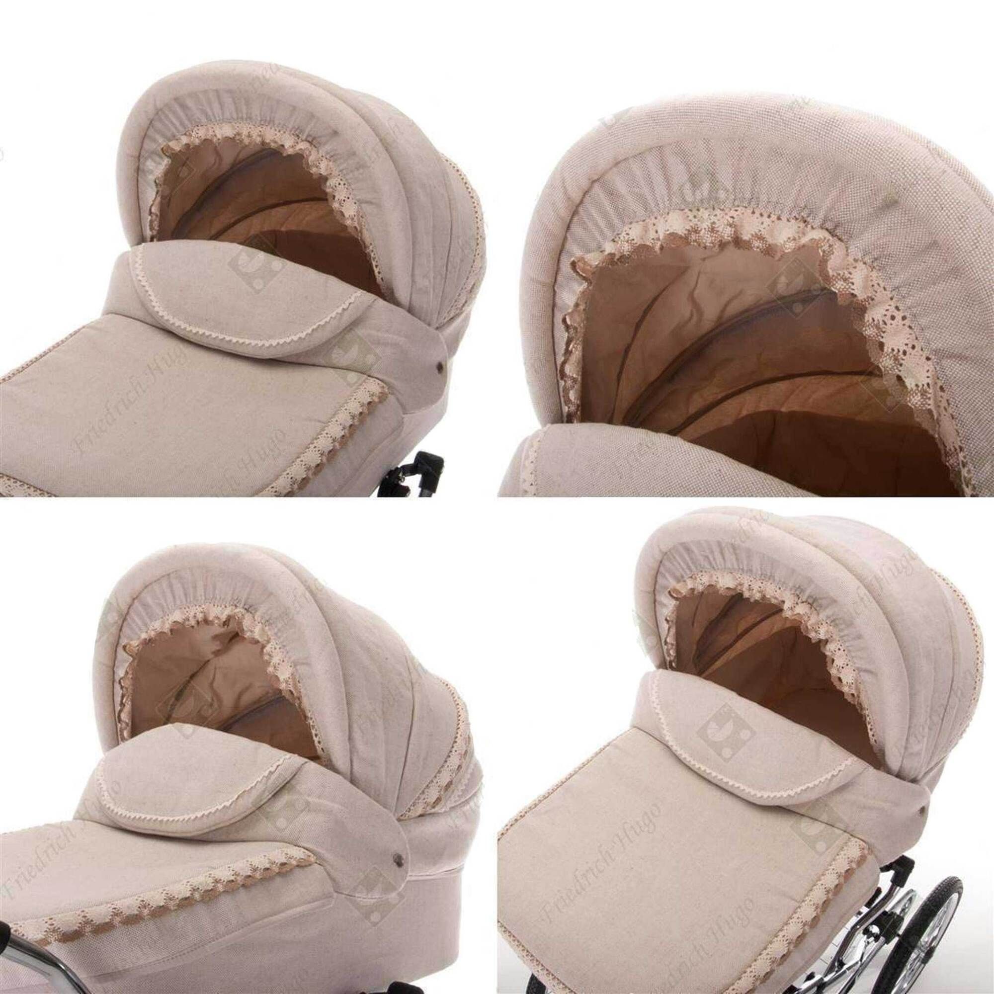 Friedrich Hugo Natureline Uni 4 in 1 Kinderwagen ISOFIX Set, Elisabeth Silver