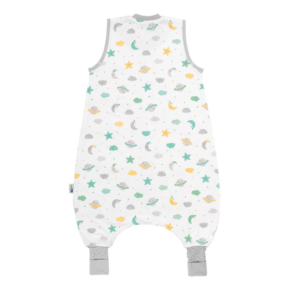 schlummersack Baby Schlafsack mit Füßen leicht gefüttert in 1.0 Tog 70 cm Moon & Stars