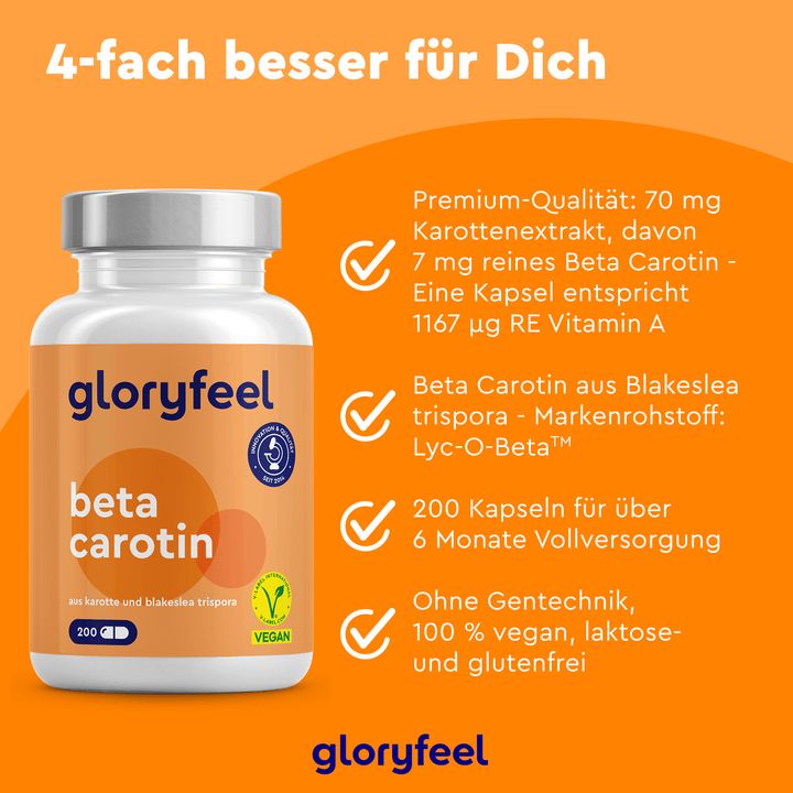 gloryfeel® Beta Carotin Karottenextrakt Kapseln