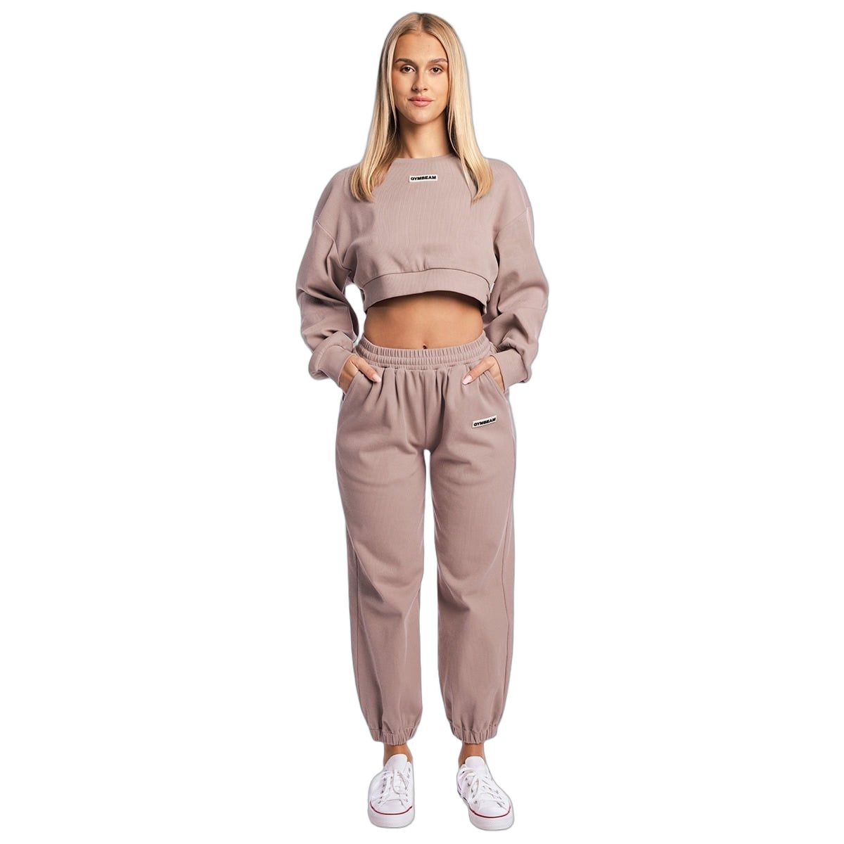 GymBeam Sweatshirt Damen Cropped ohne Kapuze Aura Roux