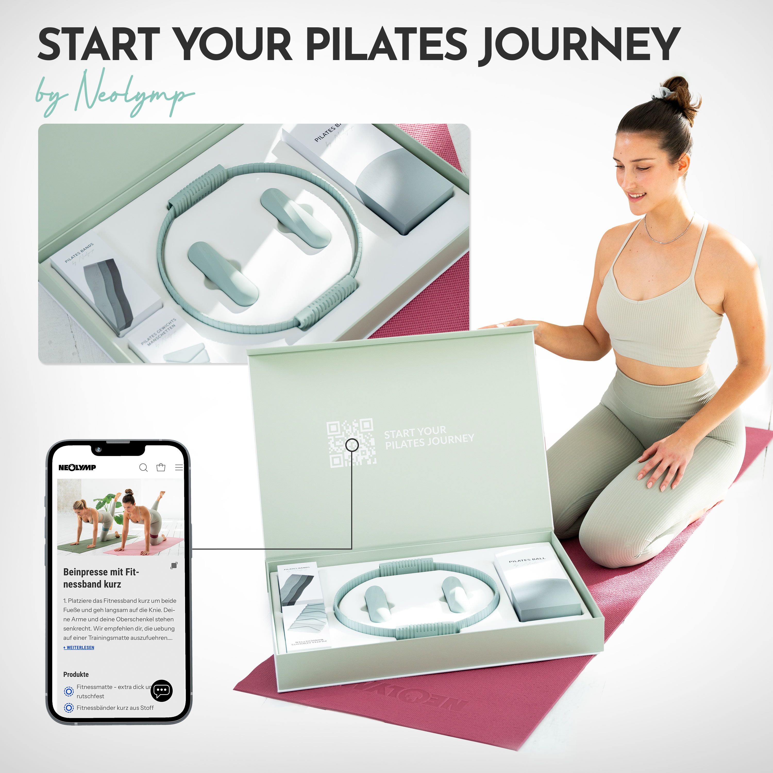 NEOLYMP Pilates Set mit Pilates Matte und SZ Stange