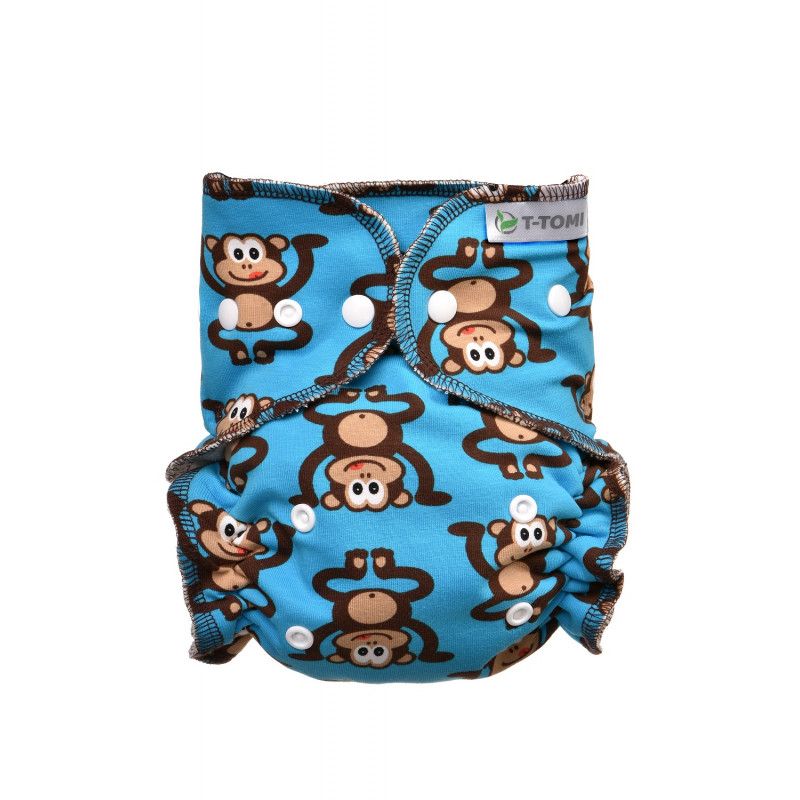 T-TOMI Höschenwindel - Wickel Set Druckknöpfe Monkies