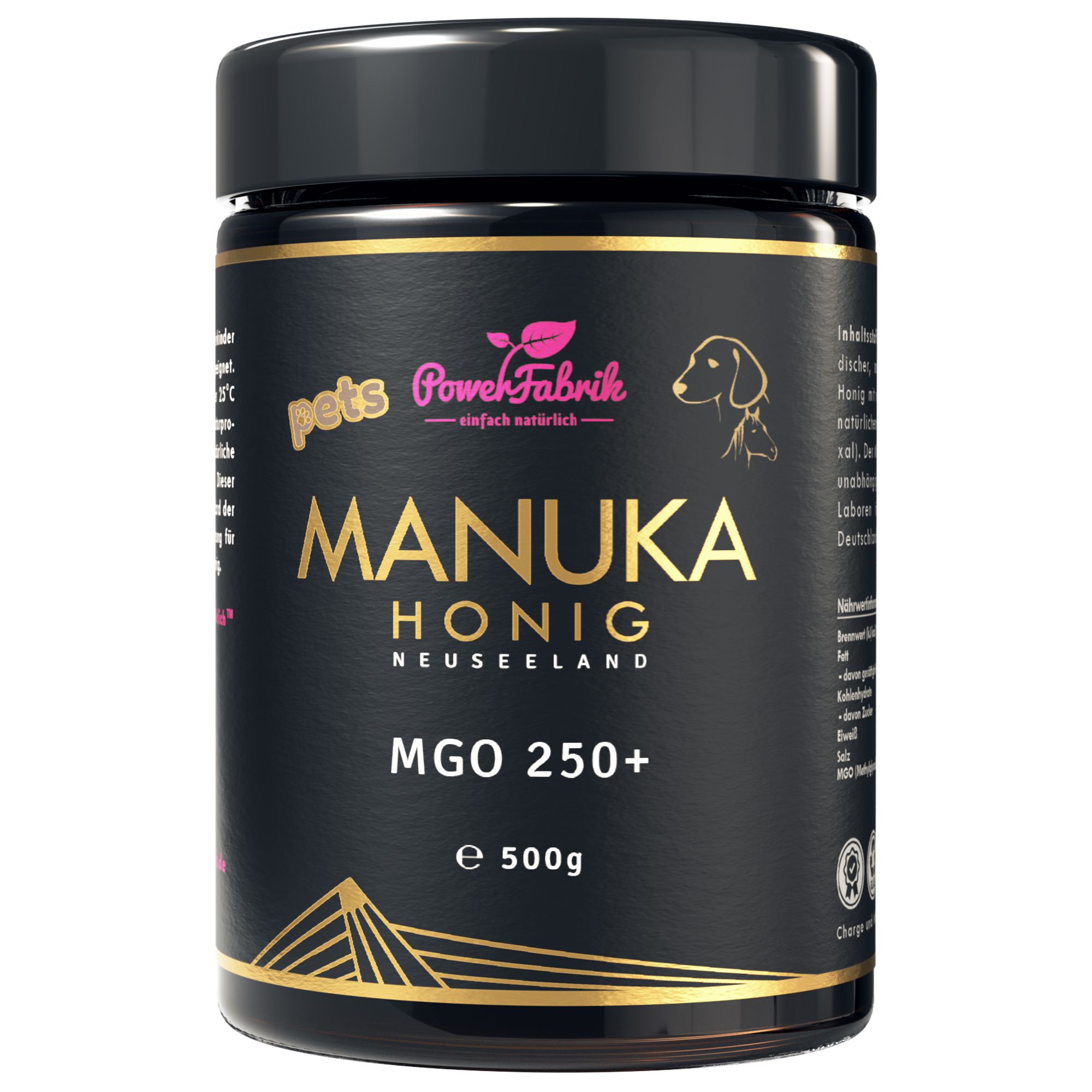 PowerFabrik Manuka Honig für Tiere, MGO 250+ 500 g