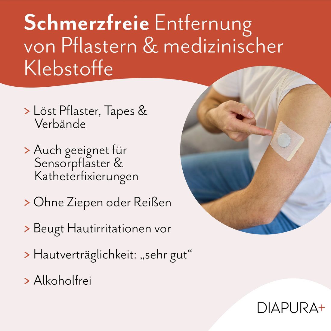 DIAPURA Pflasterentferner Spray, alkoholfrei, für Pflaster, Tapes, Stoma, Sensoren & Katheter