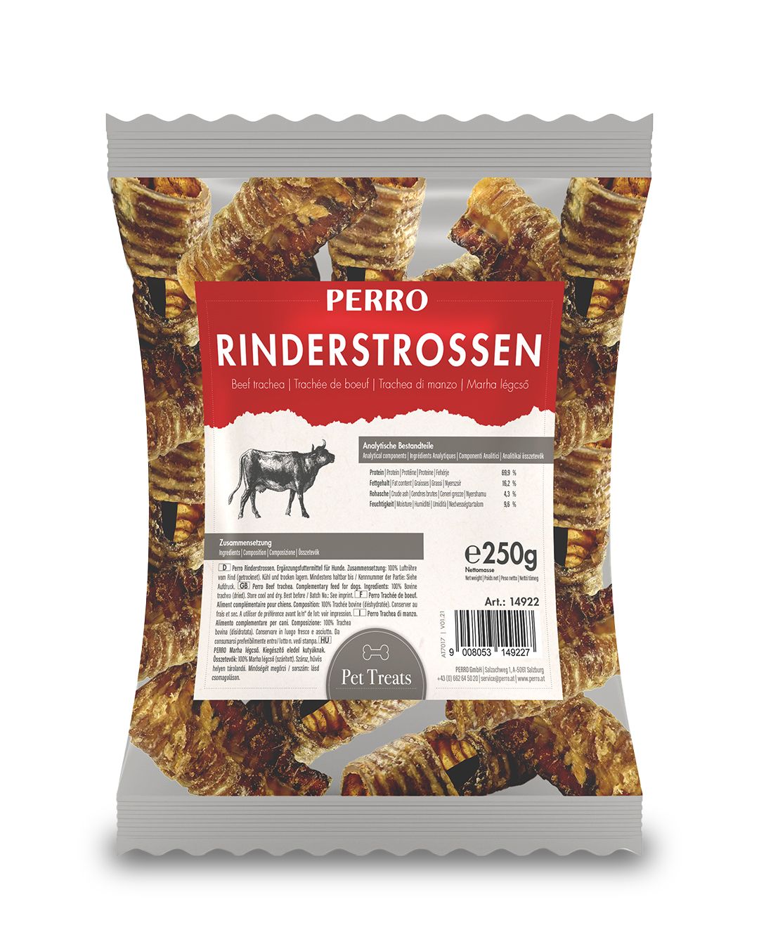 PERRO Rinderstrossen - mittelharter Kauartikel für Hunde