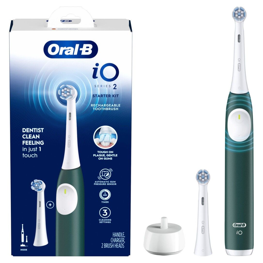 Oral-B iO Series 2 Forest Green mit Reiseetui Elektrische Zahnbürsten 1 St