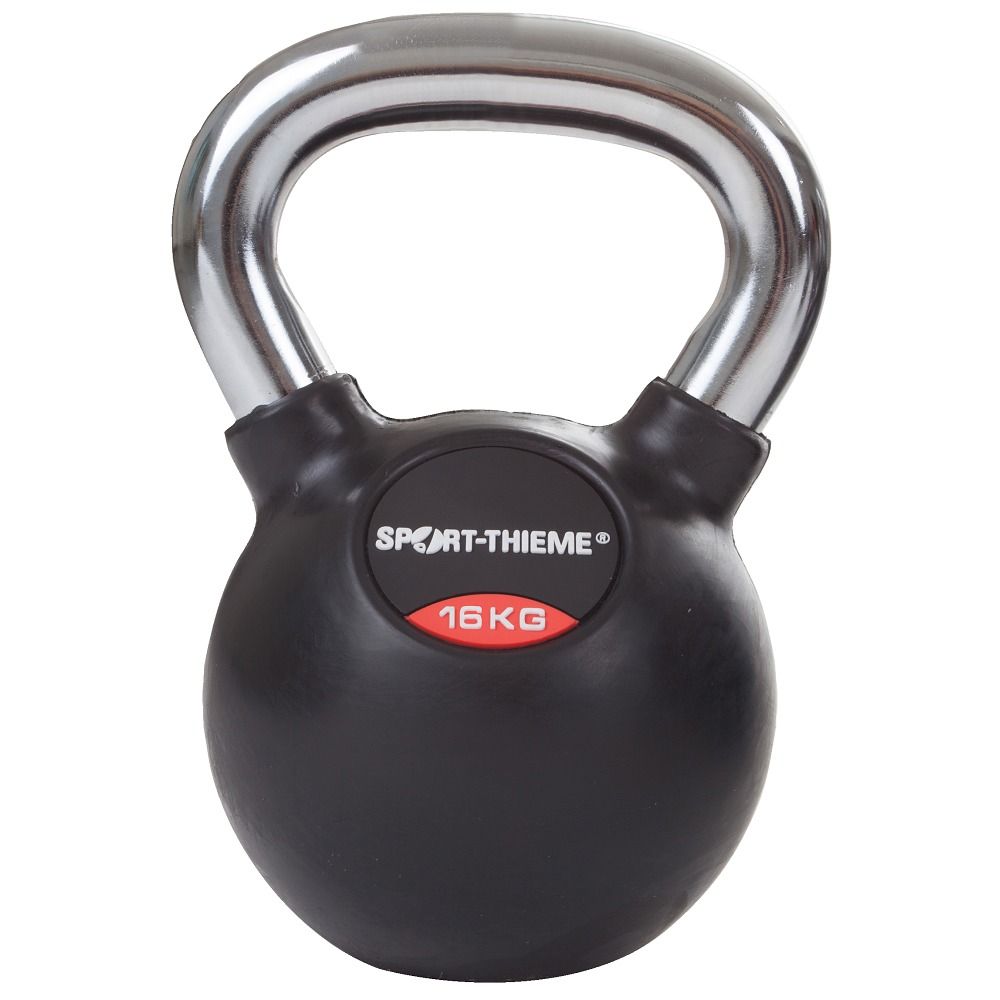 Sport-Thieme Kettlebell Gummiert mit glattem Chrom-Griff 1 St