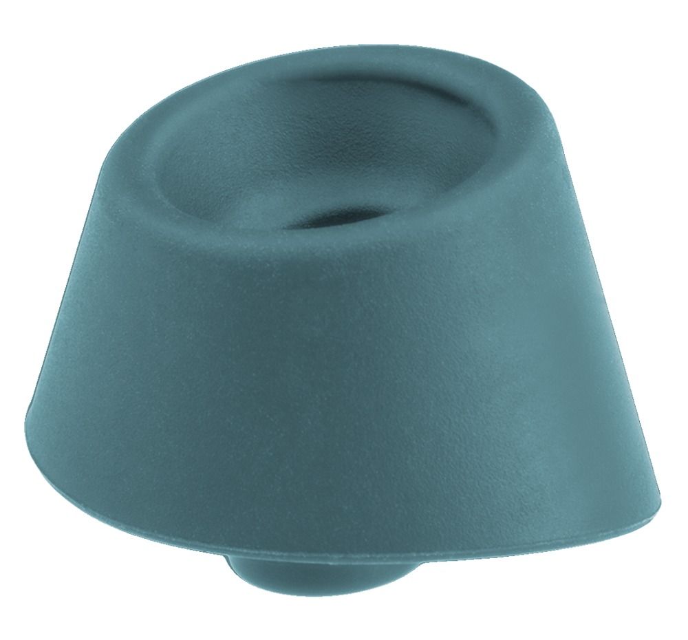 Einzelne teal-farbene Ersatzkopf. Kegelförmig mit konkavem Oberteil und runder Basis.