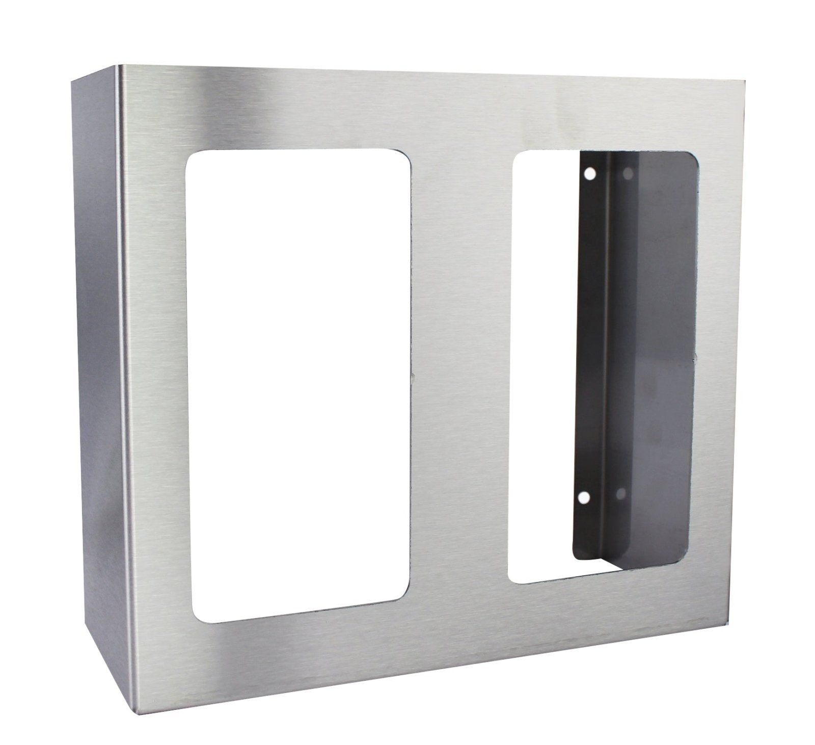 Medi-Inn Edelstahlspender für Mundschutz 8,5 cm x 21,5 cm x 19,5 cm silber für zwei Packungen