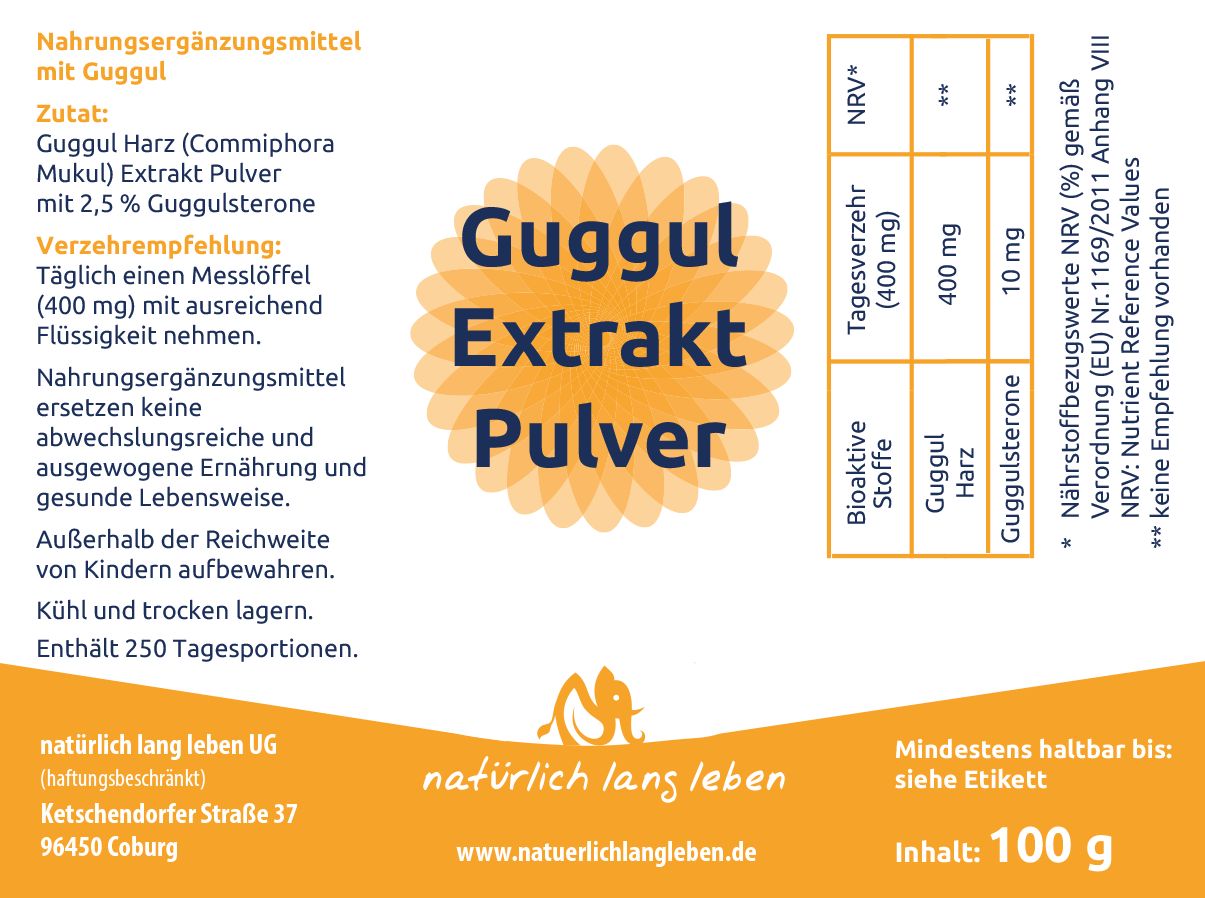 natürlich lang leben Guggul Extrakt Pulver 100 g