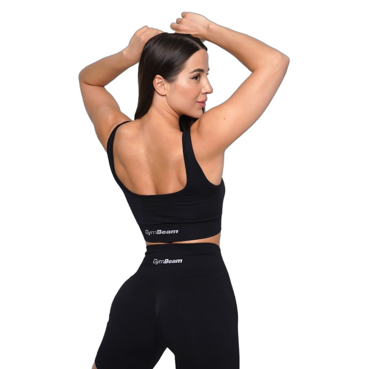 GymBeam Sport-BH Damen nahtlos mit breiten Trägern LIFT Schwarz