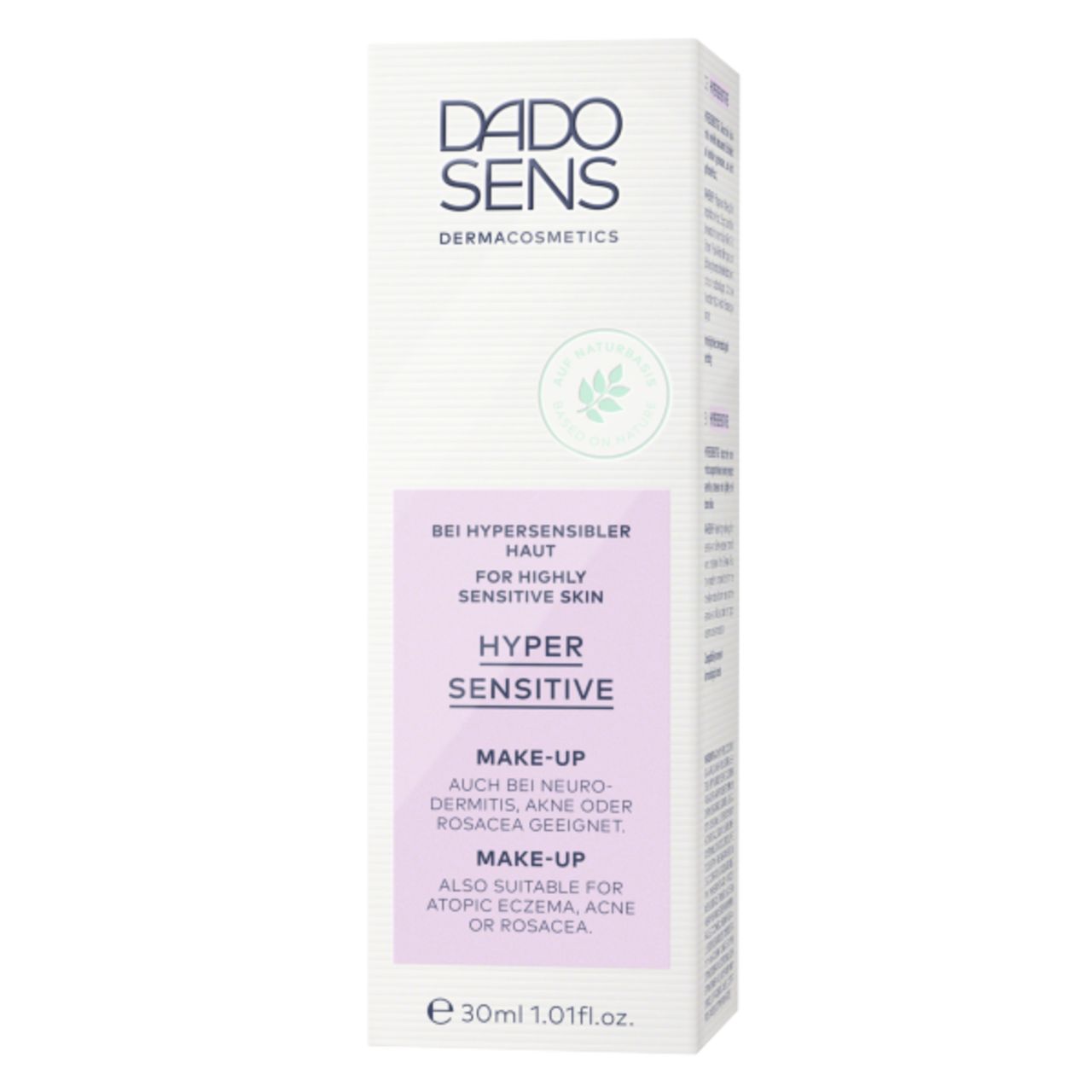 Dado Sens Hyper Sensitive Make-Up Kartonverpackung, für hypersensible Haut.