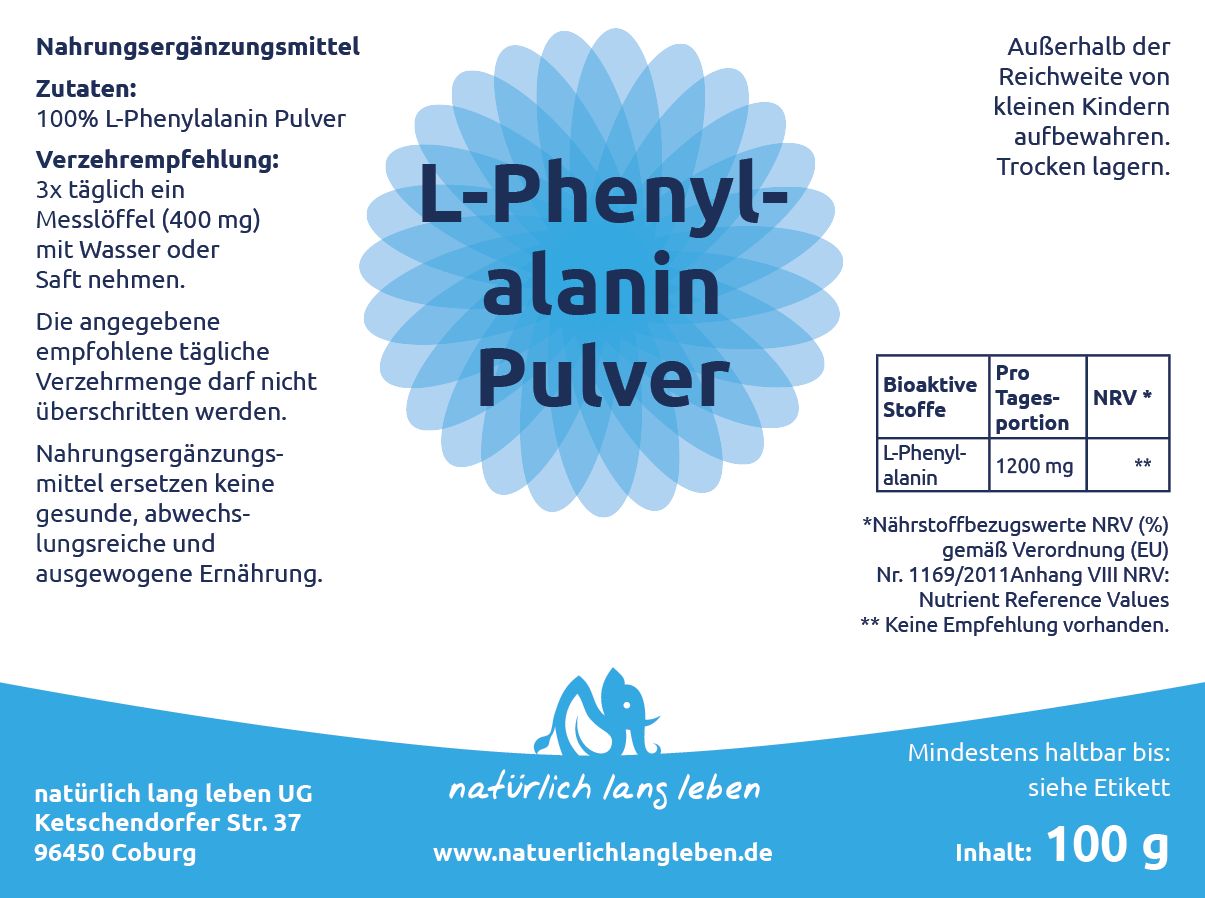 natürlich lang leben L-Phenylalanin Pulver