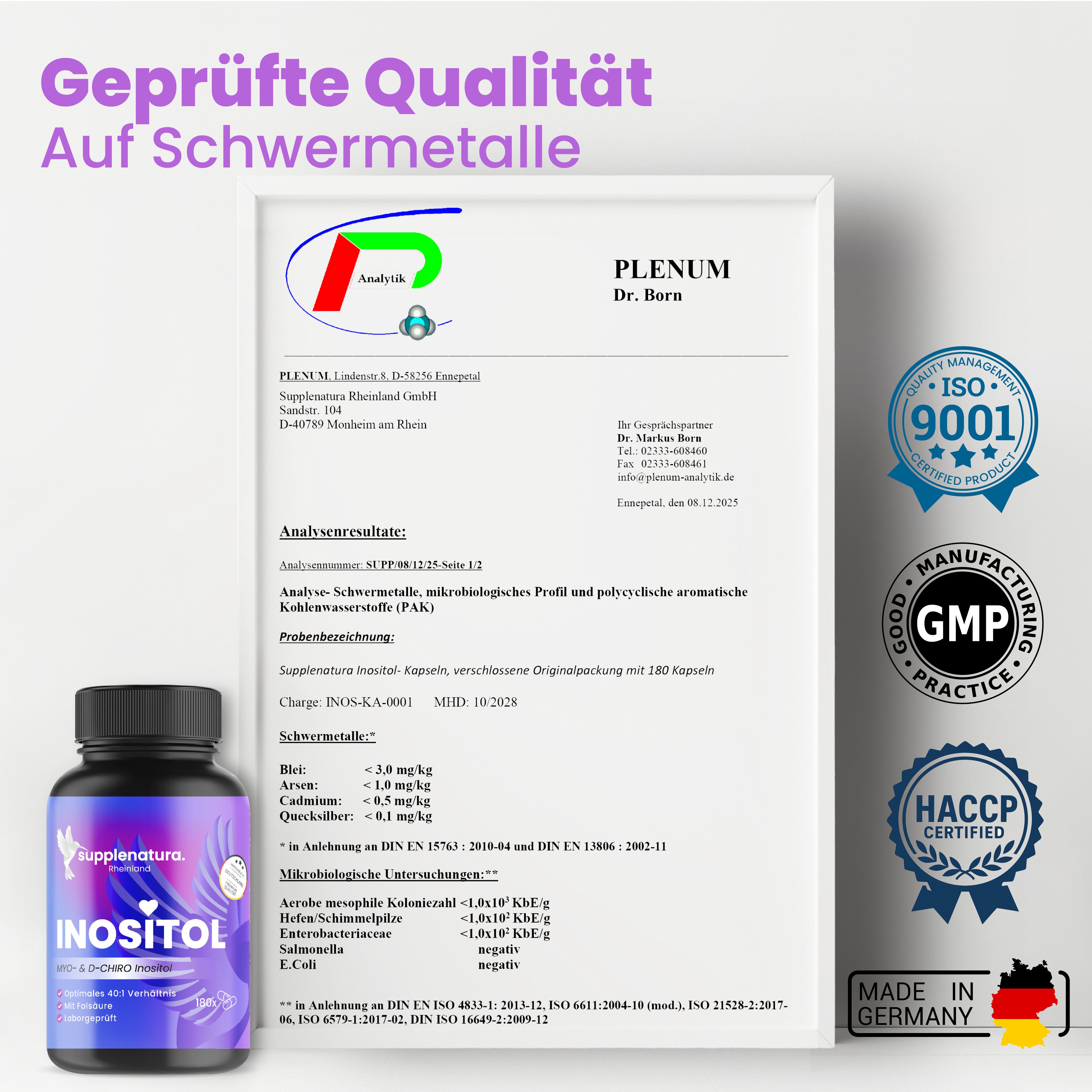 supplenatura Rheinland® Myo-Inositol mit Folsäure