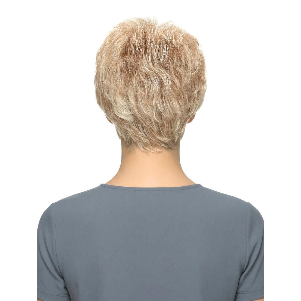 Kurzhaarperücke in Blondtönen. Rückansicht.