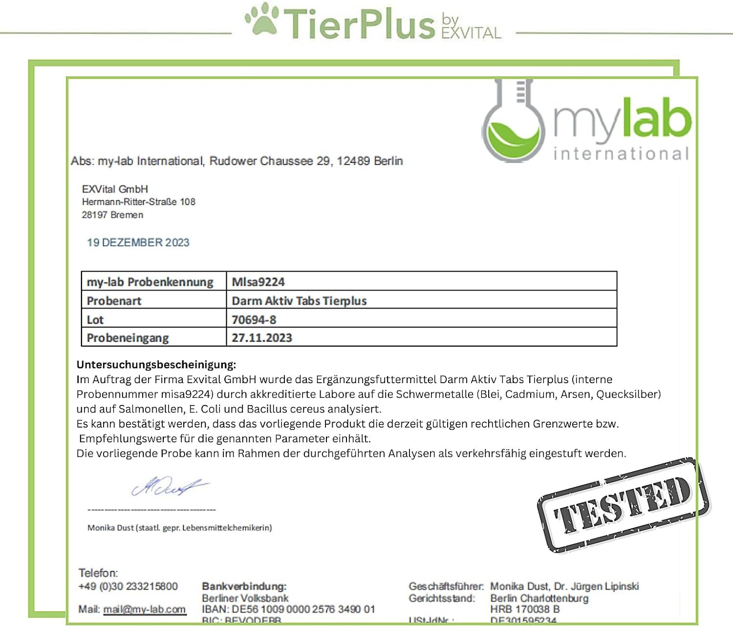EXVital® TierPlus Darm Aktiv Tabletten für Hunde & Katzen, Präbiotika Komplex