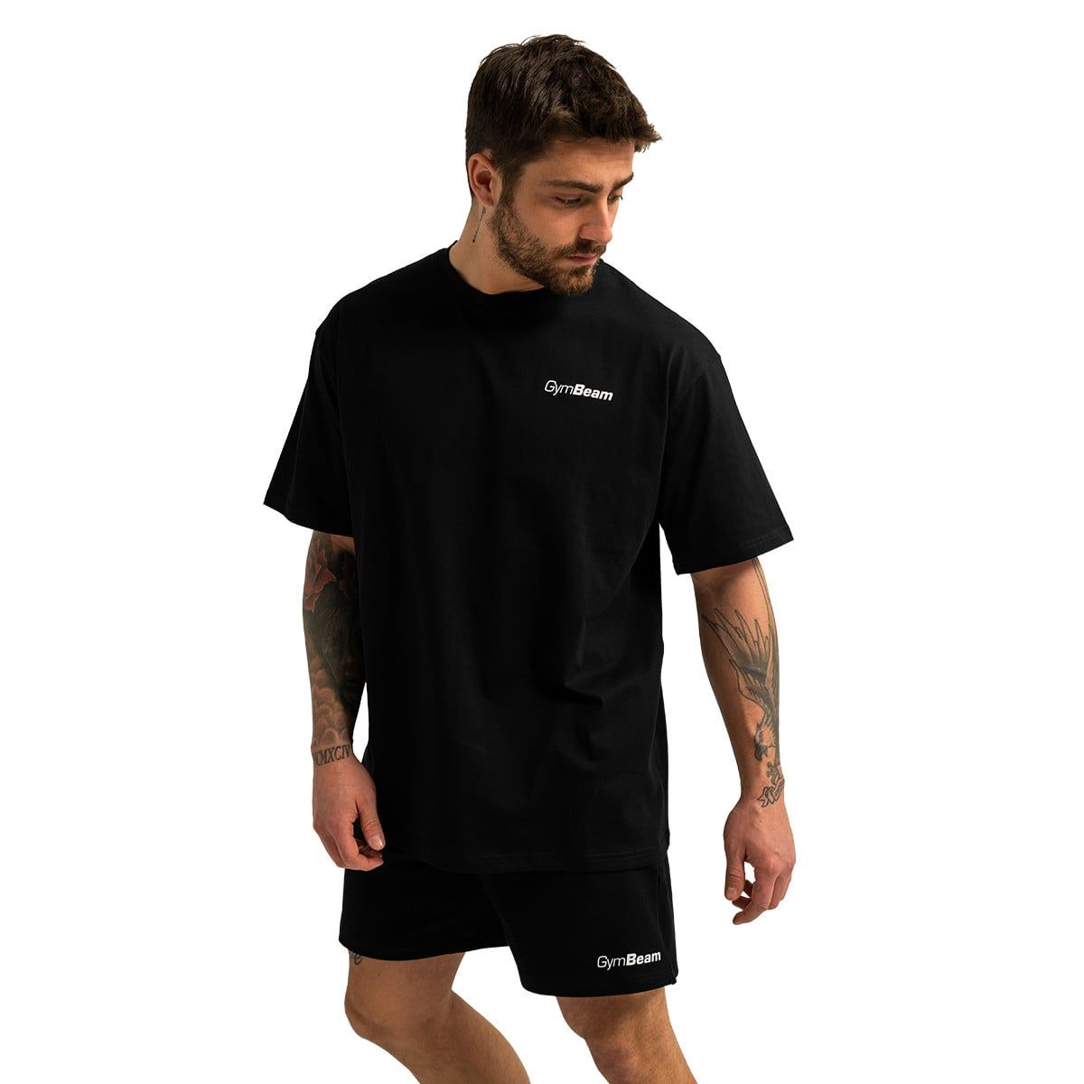 GymBeam T-Shirt Herren Oversized Limitless Schwarz aus Baumwolle
