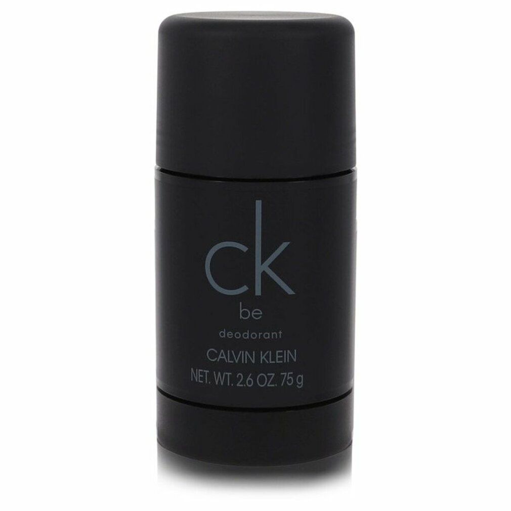 Schwarzer Deostick mit Deckel. Aufschrift: ck be deodorant Calvin Klein. Nettogewicht 2,6 OZ. 75 g.