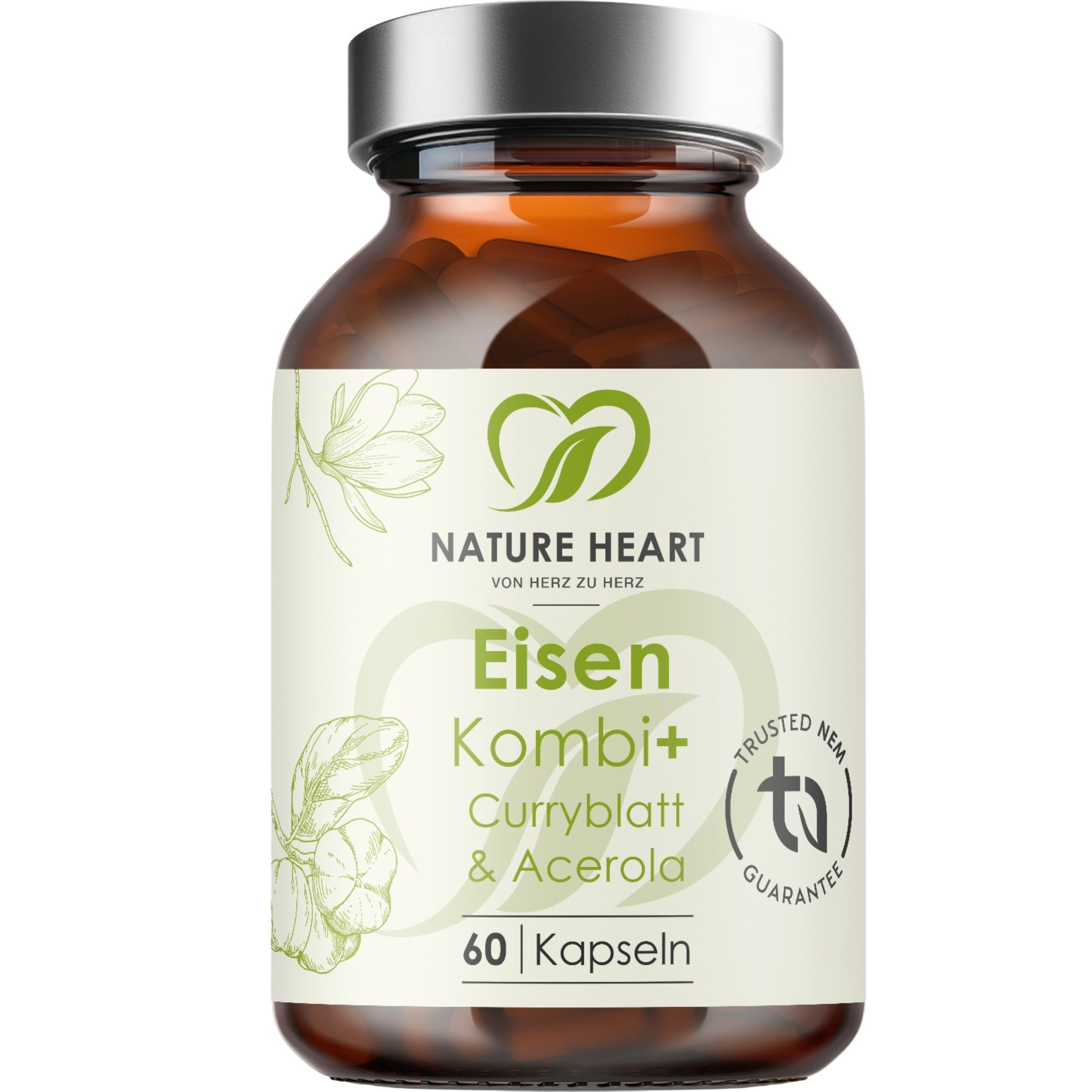 Nature Heart Eisen Kombi+ Kapseldose mit 60 Kapseln.