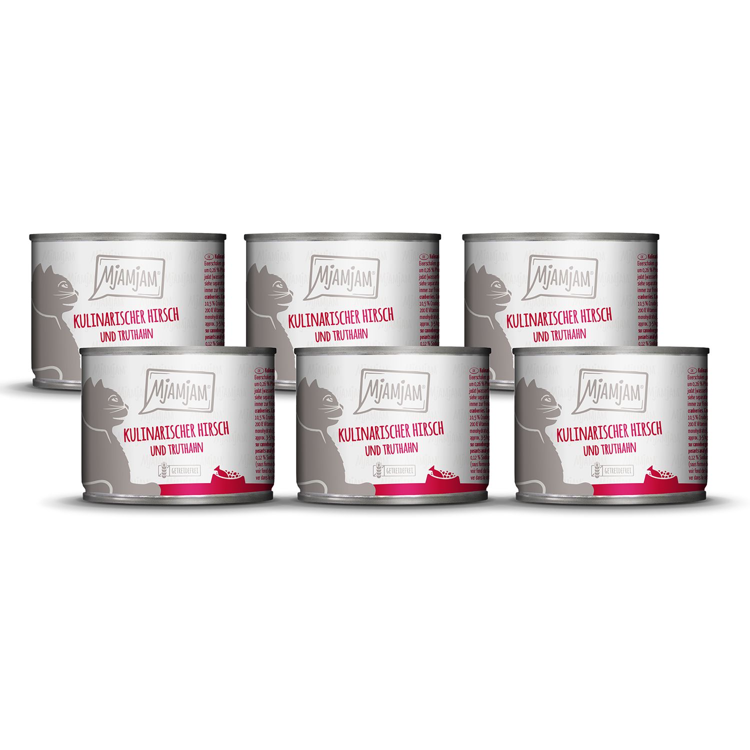 MjAMjAM - kulinarischer Hirsch und Truthahn an frischen Cranberries 6x200 g Futter