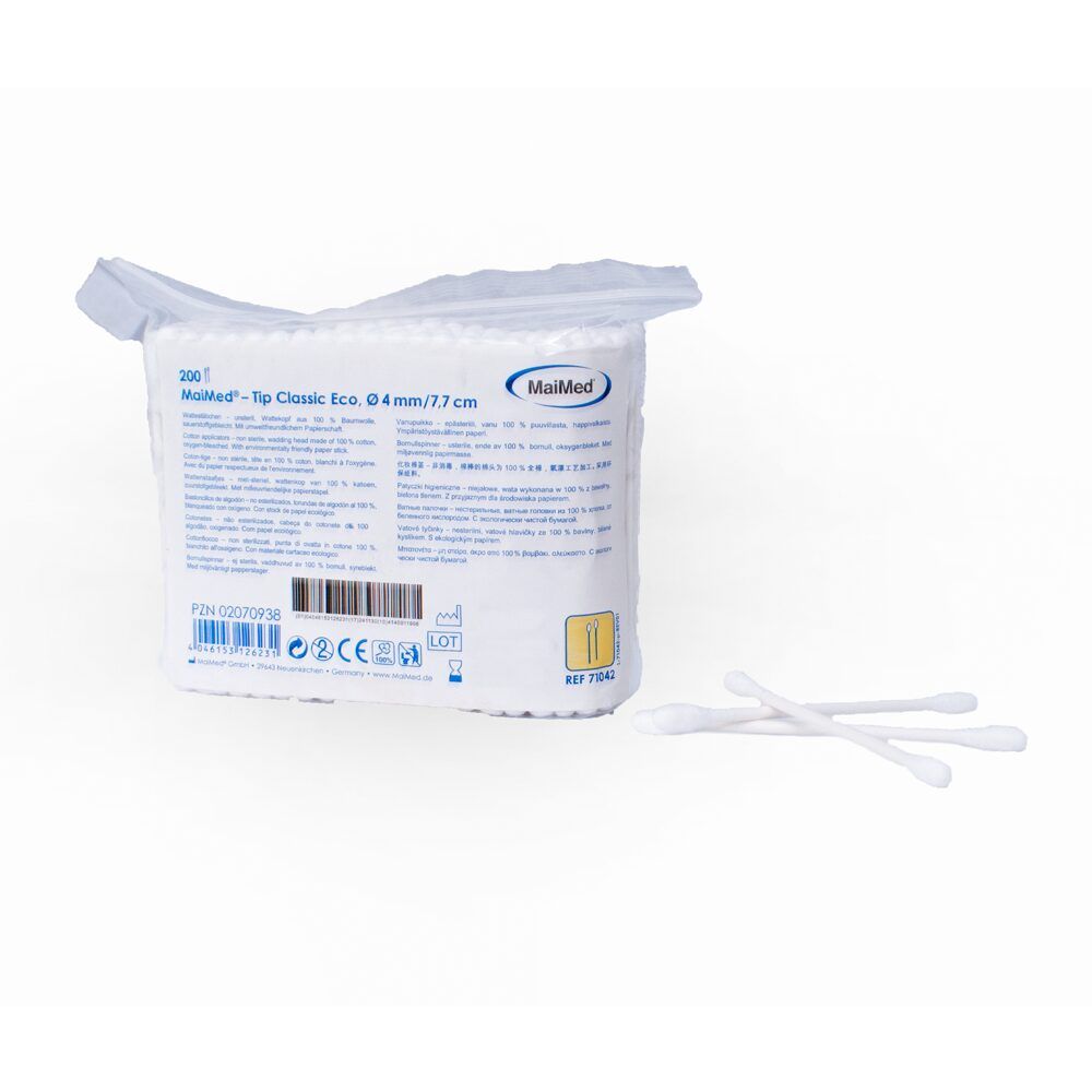 MAIMED-Tip Classic ECO Wattestäbchen aus Pappe 200 St Watte
