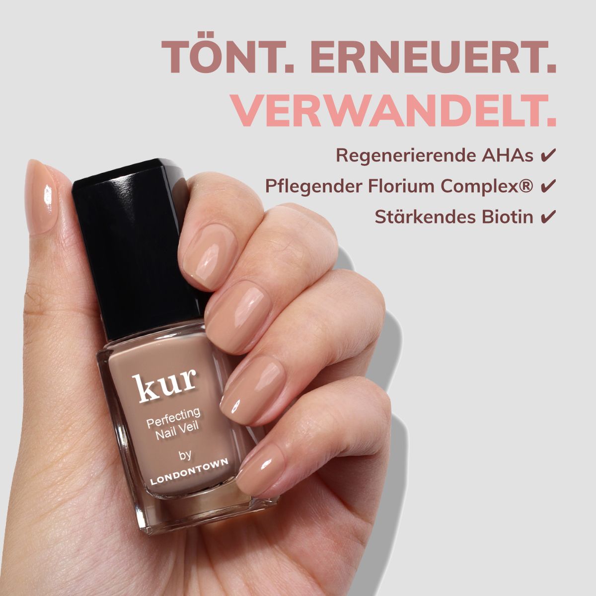 LONDONTOWN kur Nail Veil No.6 stärkende getönte Nagelpflege
